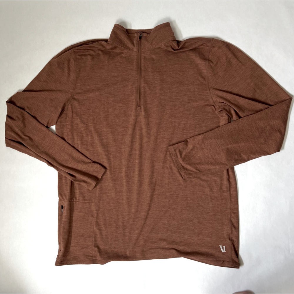 Vuori Ease Performance Half Zip Copper Heather XL